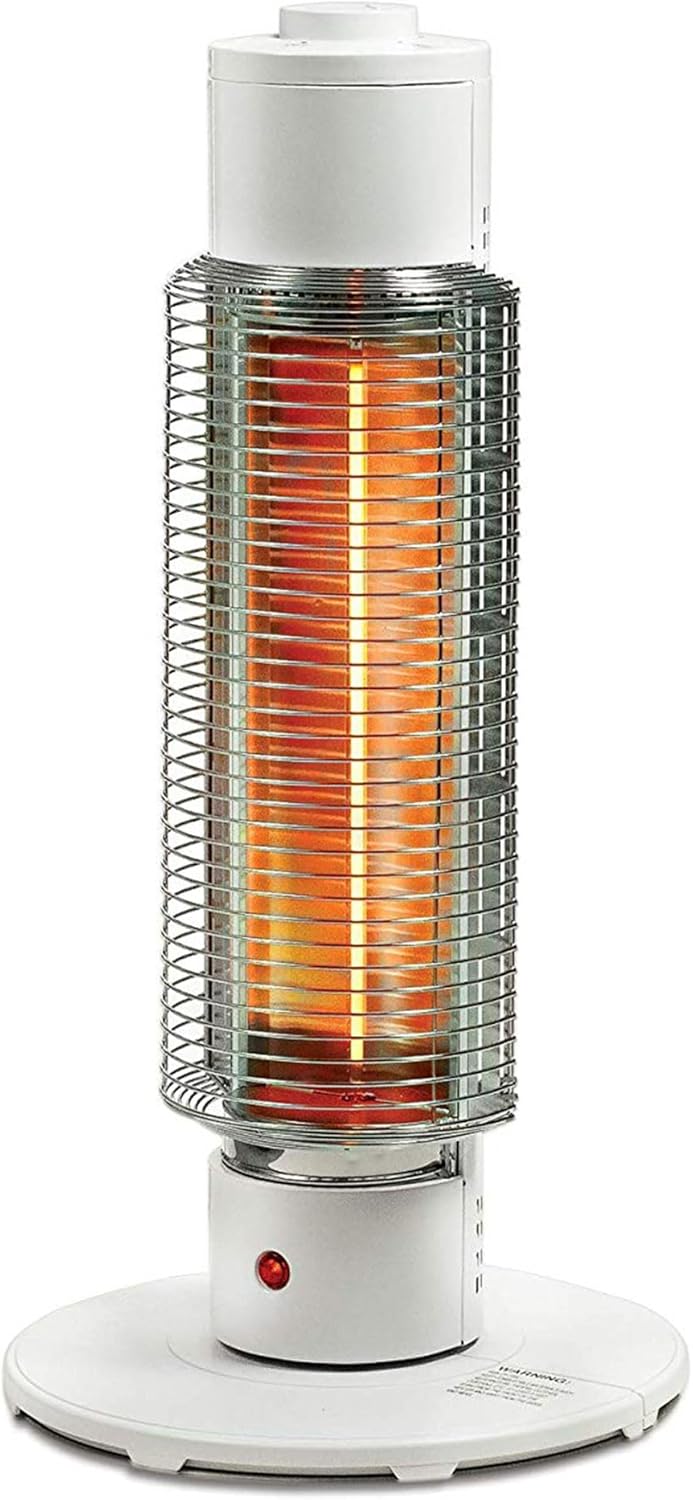White Electric Infrared Tower Heater with Thermostat