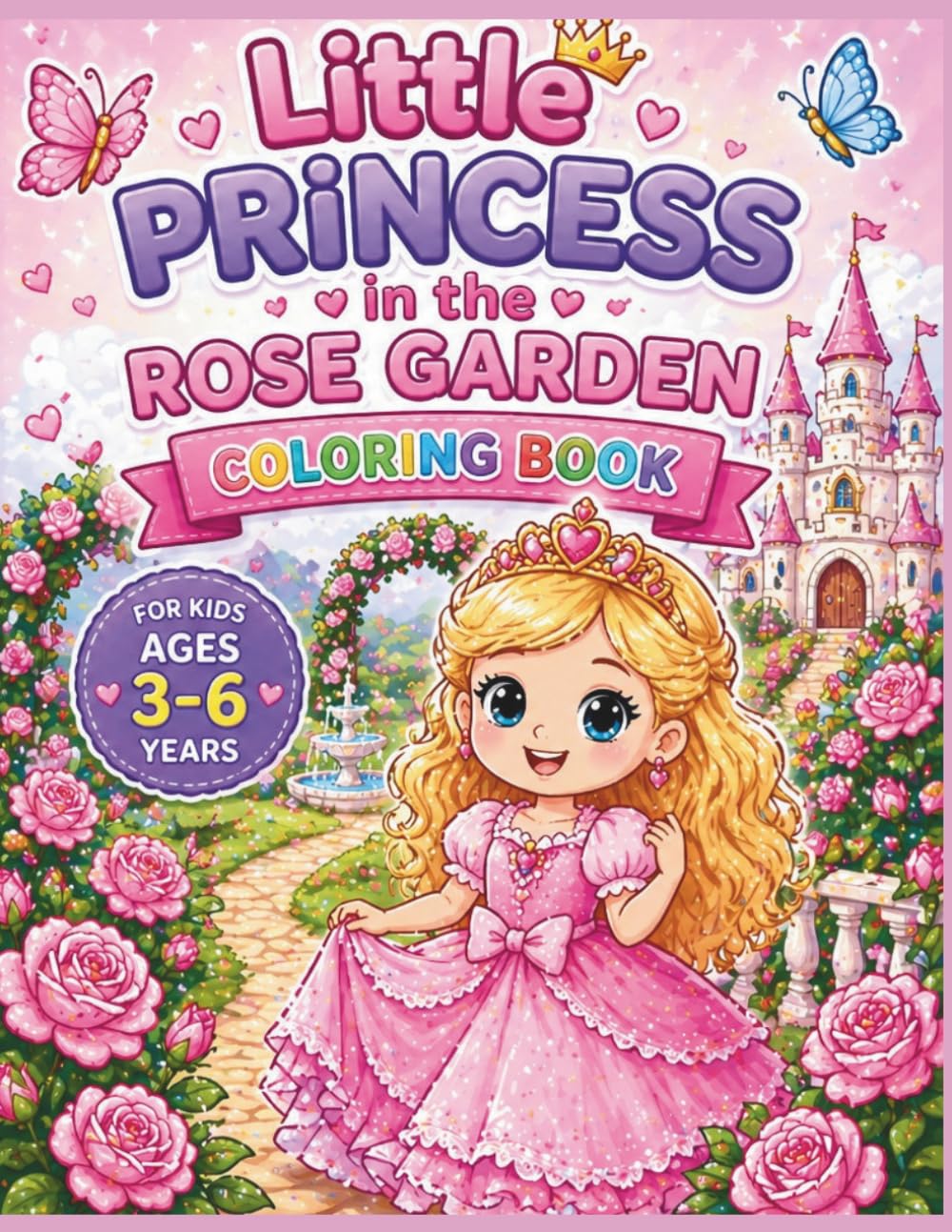 Little Princess in the Rose Garden Coloring Book for Kids Ages 3–6: Adorable and Simple Princess Coloring Pages with Dresses, Castles and Magical ... Princess Coloring Book for Kids Ages 3–6)