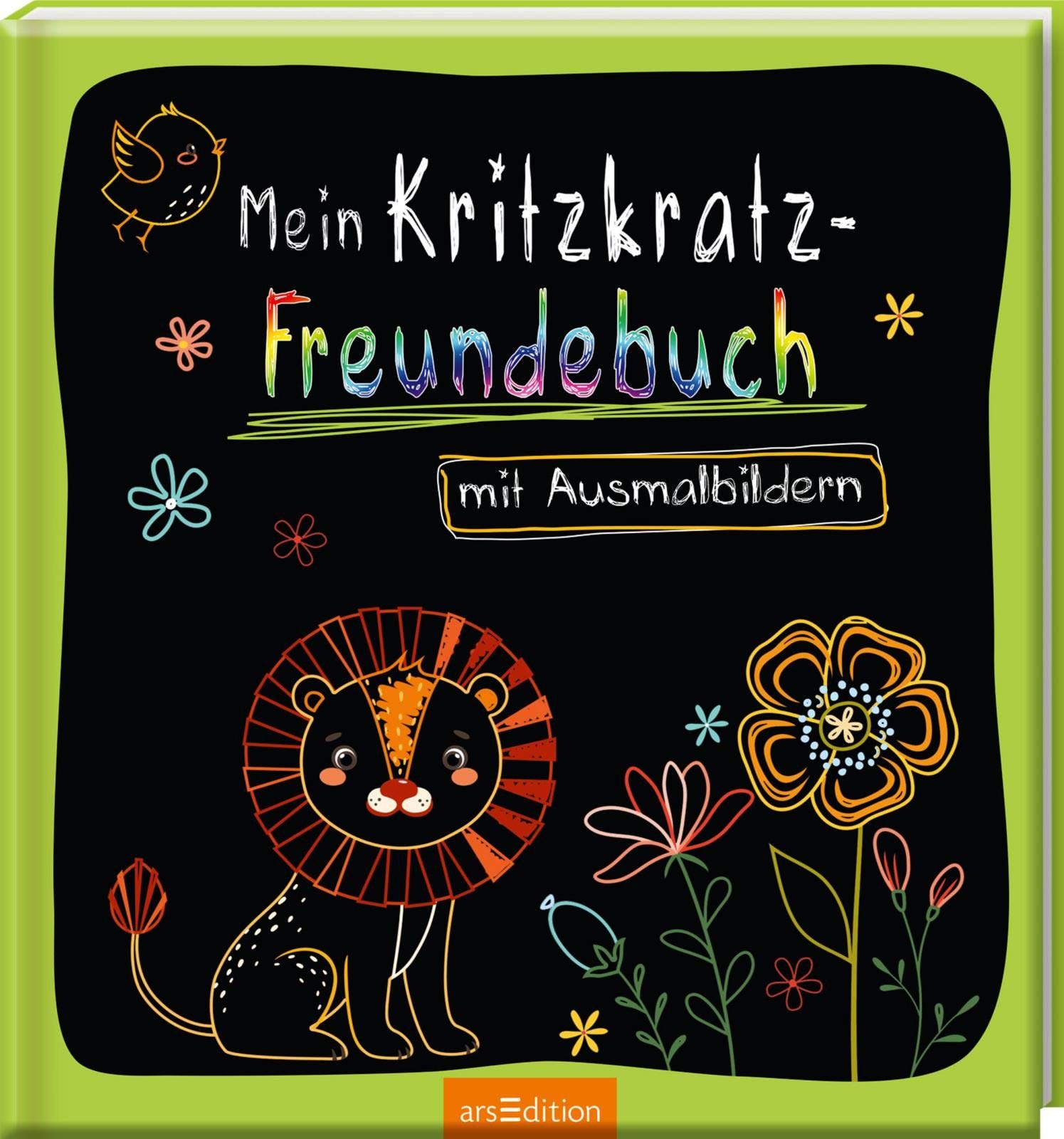Mein Kritzkratz-Freundebuch mit Ausmalbildern: Freundebuch mit Kritzkratz-Flächen zum kreativen Gestalten für Kinder ab 5 Jahren