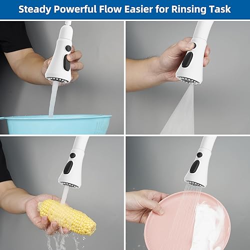 Miniatura 5 de Cabezal rociador desplegable para grifo de cocina, boquilla rociadora de fregadero de cocina de 3 funciones con 10 adaptadores, repuesto de cabezal