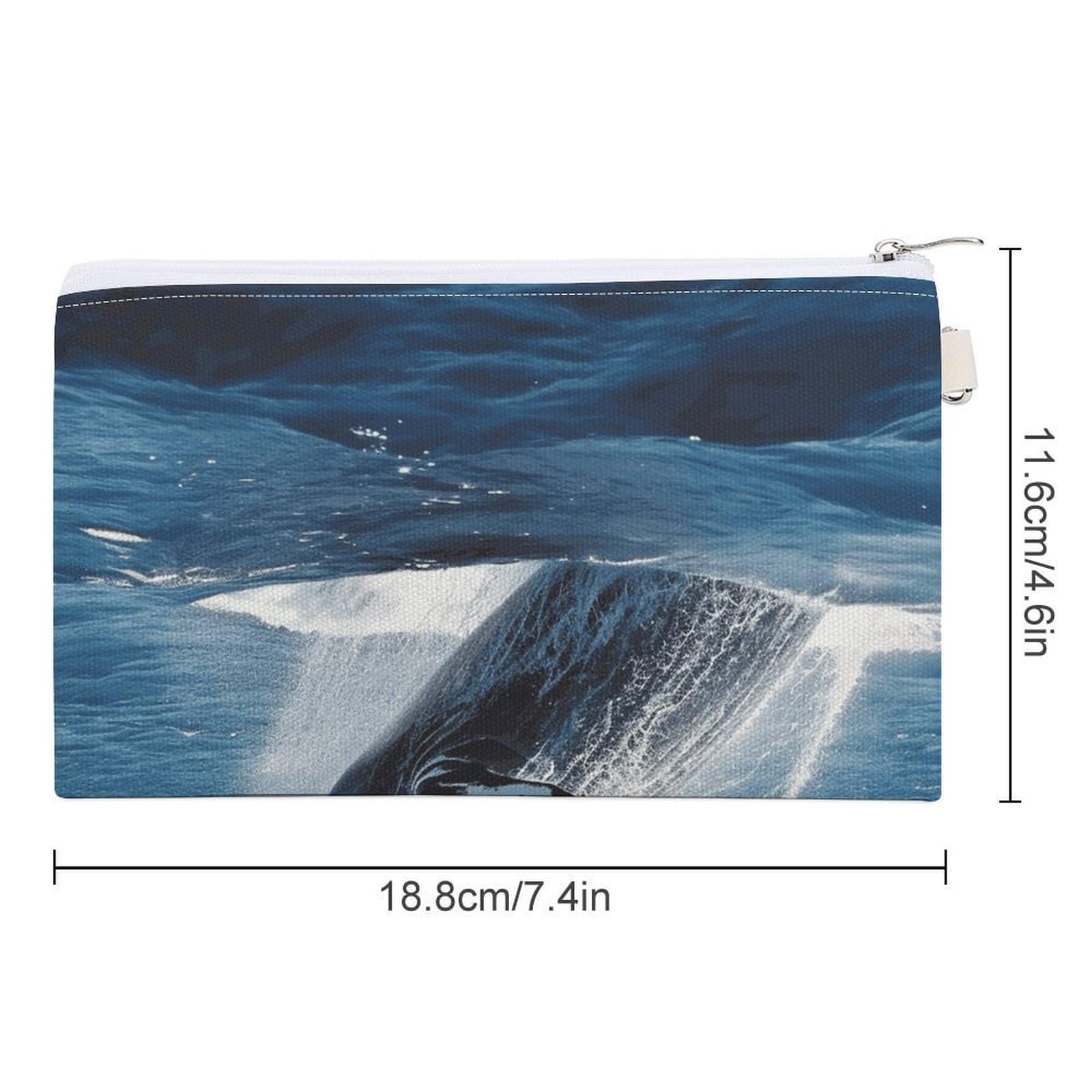 Whale Above Sea Water in The Ocean Canvas Wallet, Large Capacity Handbag Long Wallet Bi-Fold Wallet Change Purse Rfid Blocking Credit Card Holder Wallet for Women Men