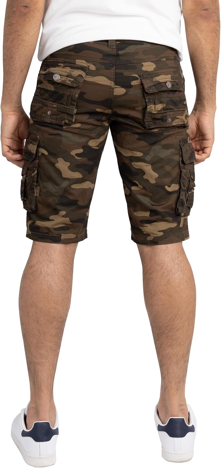 X RAY Mens Cargo Shorts Camo & Solid Colors 12.5" Inseam Knee Length Classic Fit Multi Pocket (Big and Tall Shorts for Men), Double Stitch Brown Camo, 36 - Image 2
