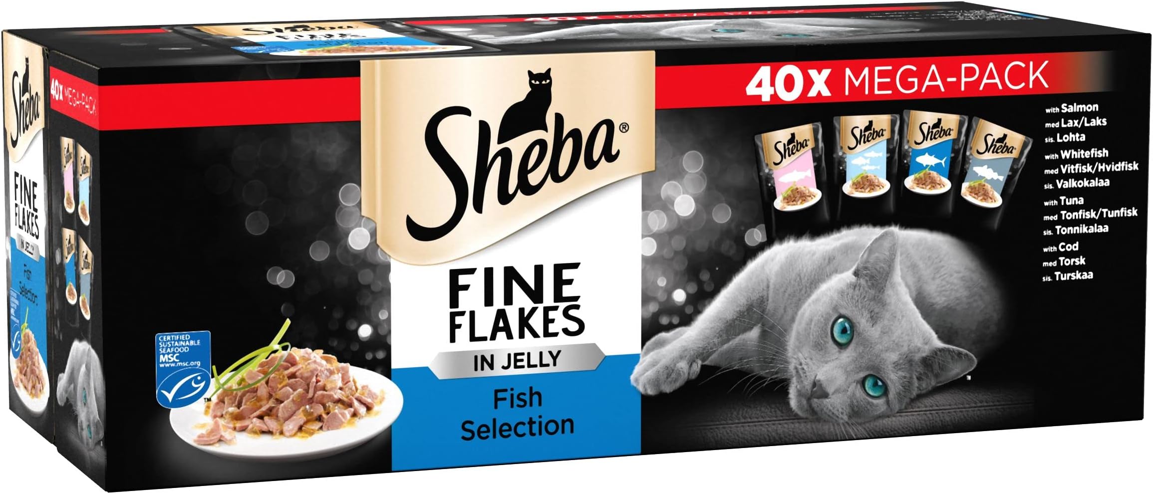 Sheba Fine Cat Flakes in Pouch, (40 x 85 g)
