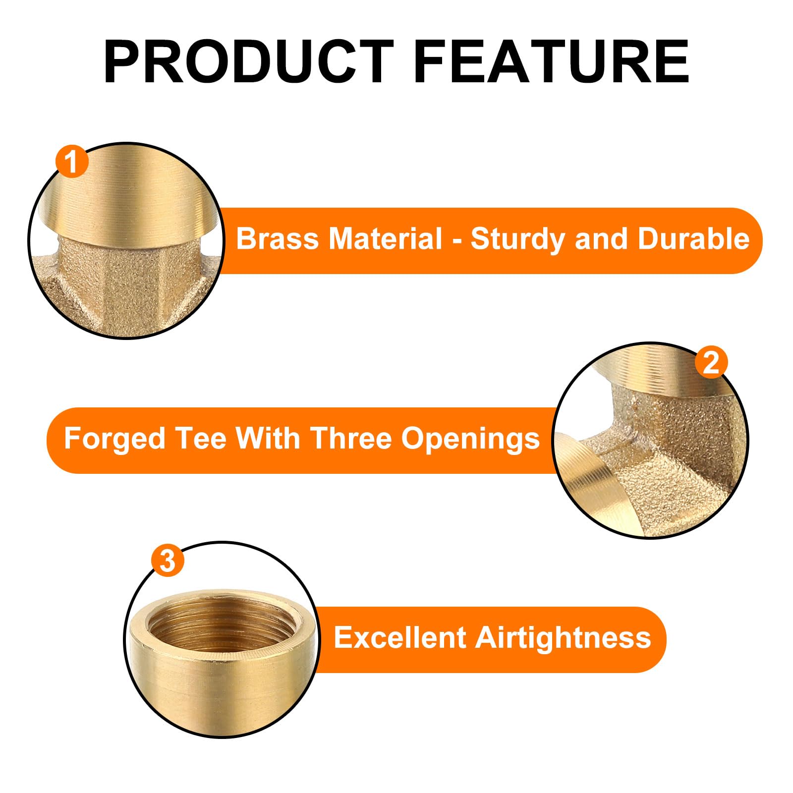 Type O Negative LP Raccordo A T In Ottone Maschio 1/4 NPT - Per Olio, Gas, Acqua, Dimensioni 1/2 Pollici Raccordo 1/4 NPT Maschio - Foto 8