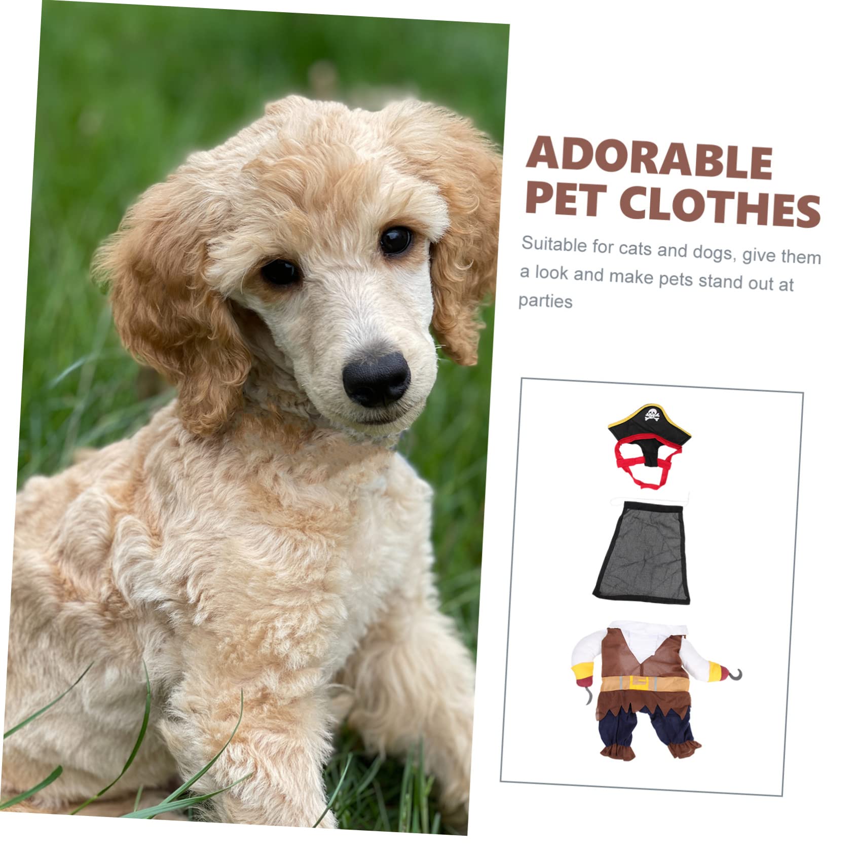 Sosoport 5 Set Costume da trasformazione per animali domestici costumi cane divertenti dog costume cappello da pirata per cane vestiti per cani comodi costume da pirata costume da cane Moda