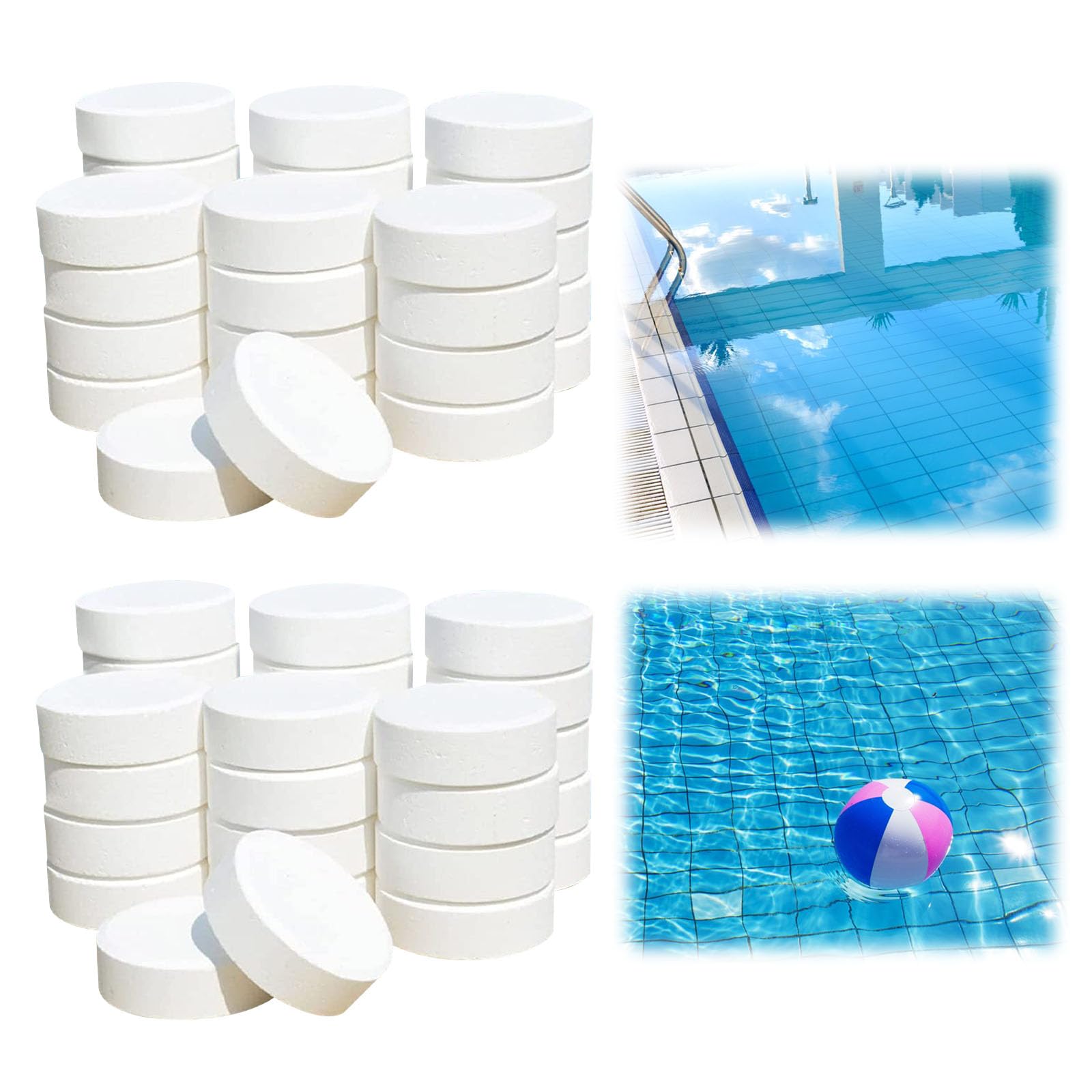 100g Multifunctional Chlorine Tablets for Swimming Pools, Hot Tubs & Spas - Slow Dissolving Gentle Formula Long-Lasting — image 1