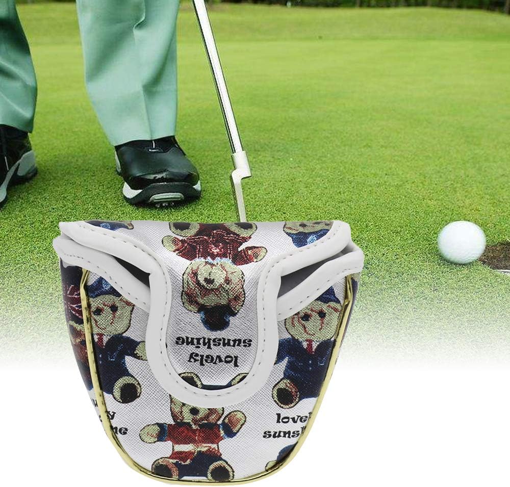 HISTAR Teddy Bear Golf Magnetic Mallet Putter Cover for Scotty Cameron Odyssey (Silver)