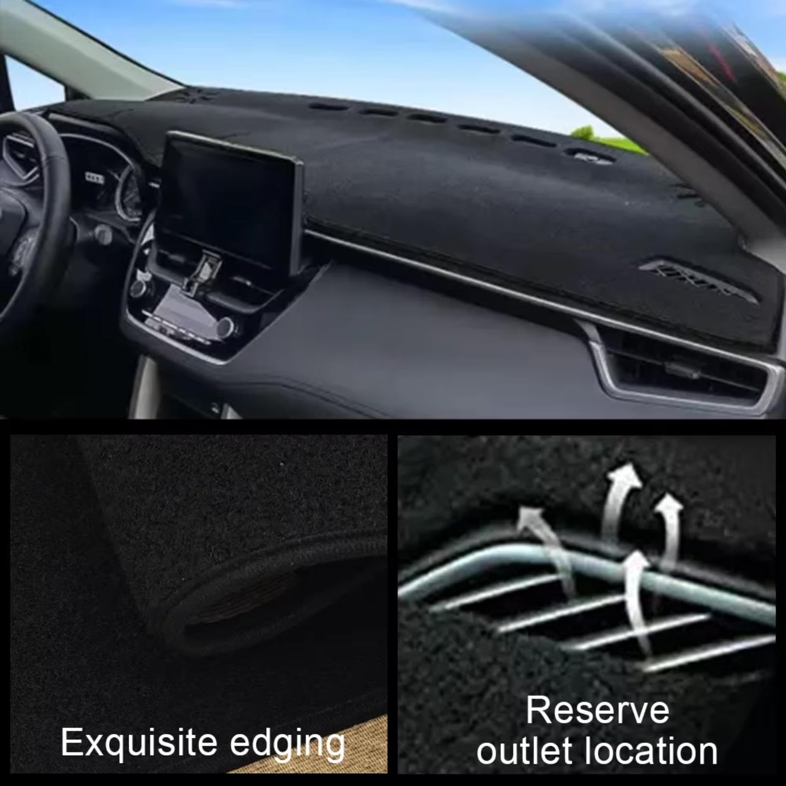 Auto Armaturenbrettmatte für Chery Jetour Dashing 2022-2024, rutschfeste Abdeckung aus Wildleder-Polyester, Schutz vor Blendung Innen Instrumententafel Abdeckungen,LHD Red Edge