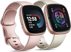 AK Straps for Fitbit Sense 2/Fitbit Sense/Fitbit Versa 4/Fitbit Versa 3 Straps for Women Men,Silicone Sport Classic Soft Replacement Straps Compatible with Fitbit Versa 3/Versa 4/Sense/Sense 2