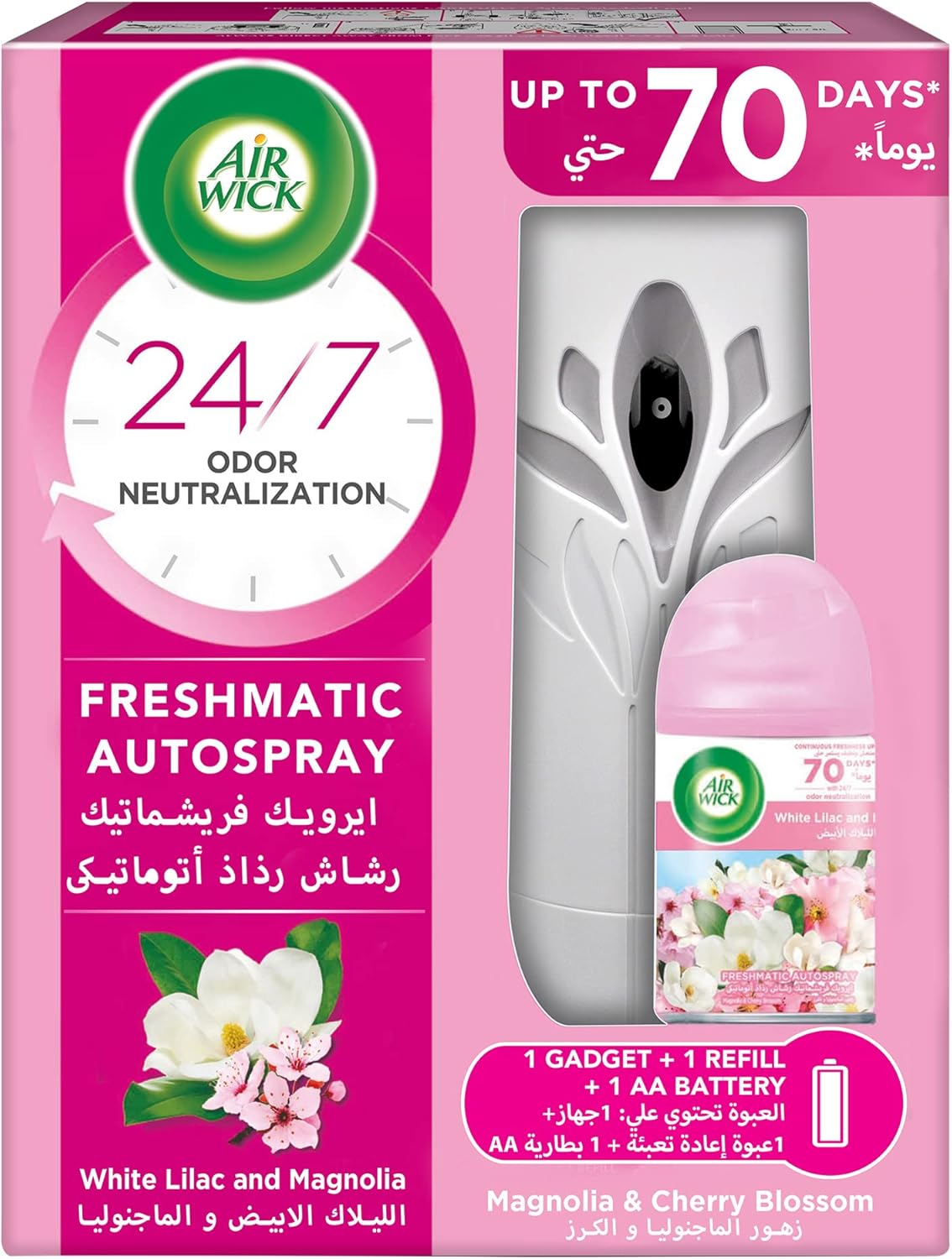 Air Wick Freshmatic Autospray Kit, Magnolia and Cherry Blossom