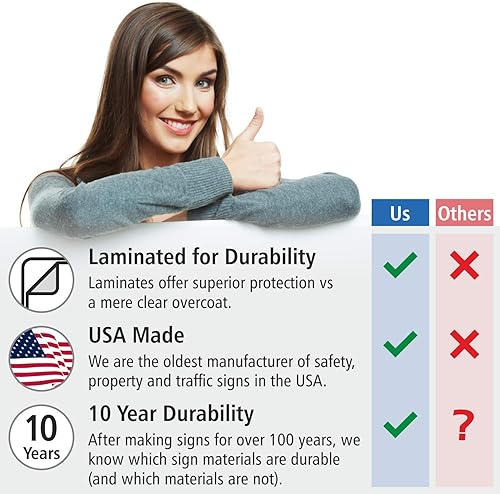 Miniatura 5 de SmartSign Letrero de metal de advertencia para puerta de 18 x 12 pulgadas, con texto en inglés "Warning - Stay Clear To Avoid Personal Injury",