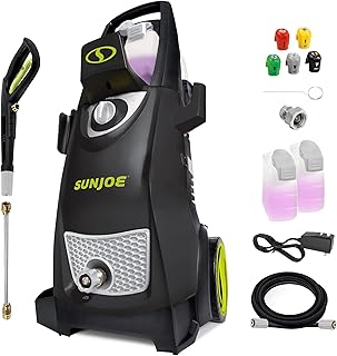 Sun Joe Electric Pressure Power Washer, Heavy-Duty, Cleaning Machine for Patios, Decks, & Sidewalks, Safety First GFCI Power Cord, w/Dual Soap Tanks, SPX3000