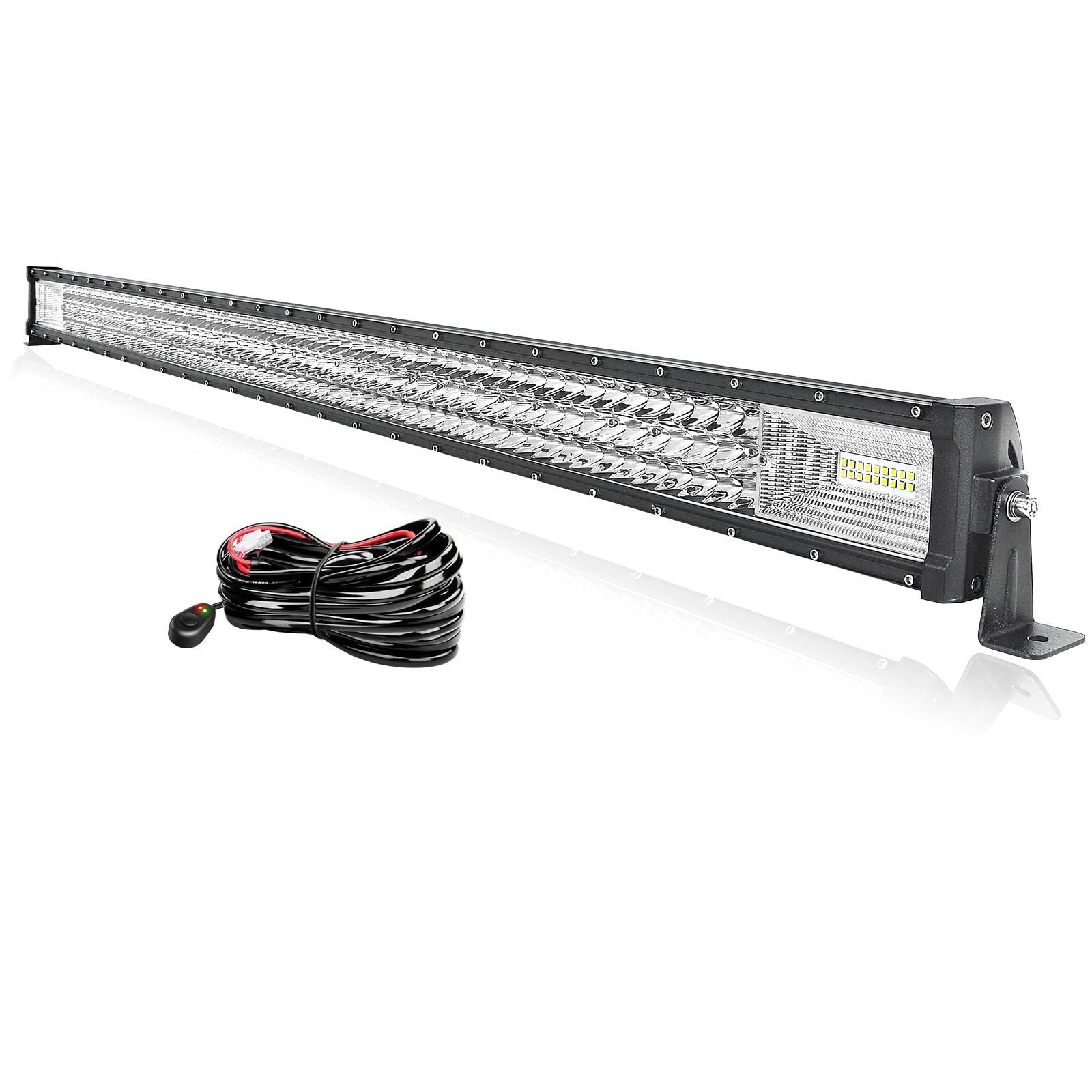 PICAA 50 cm, 20 inches, 288 W, LED strip, 4 x 4, 12 V, 24 V, 6000 K, Three Rows, LED Light Strip, Car, for Truck, Offroad, ATV, SUV, Tractor