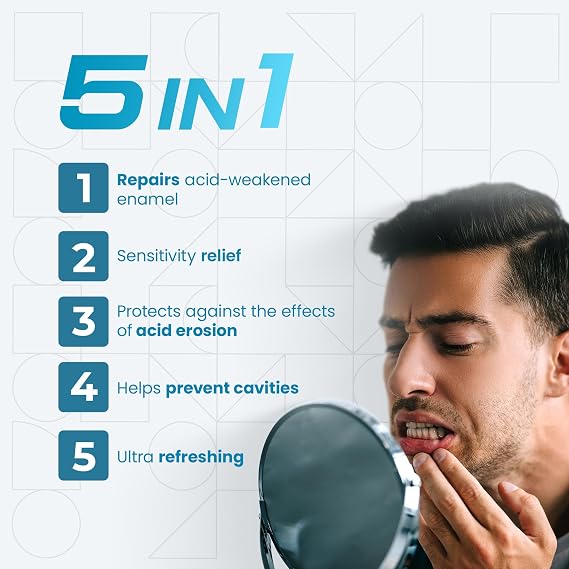 Dentalclean - Pack of 3 Regenerating + Sensitive 5-in-1 Dental Gels - Enamel Regeneration, Cavities Prevention and Sensitivity Reduction - REFIX Technology, Mint Flavor - 3.7 oz (104g)