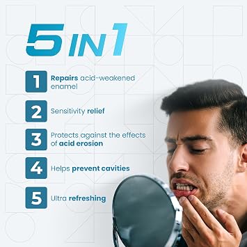 Dentalclean - Pack of 3 Regenerating + Sensitive 5-in-1 Dental Gels - Enamel Regeneration, Cavities Prevention and Sensitivity Reduction - REFIX Technology, Mint Flavor - 3.7 oz (104g)