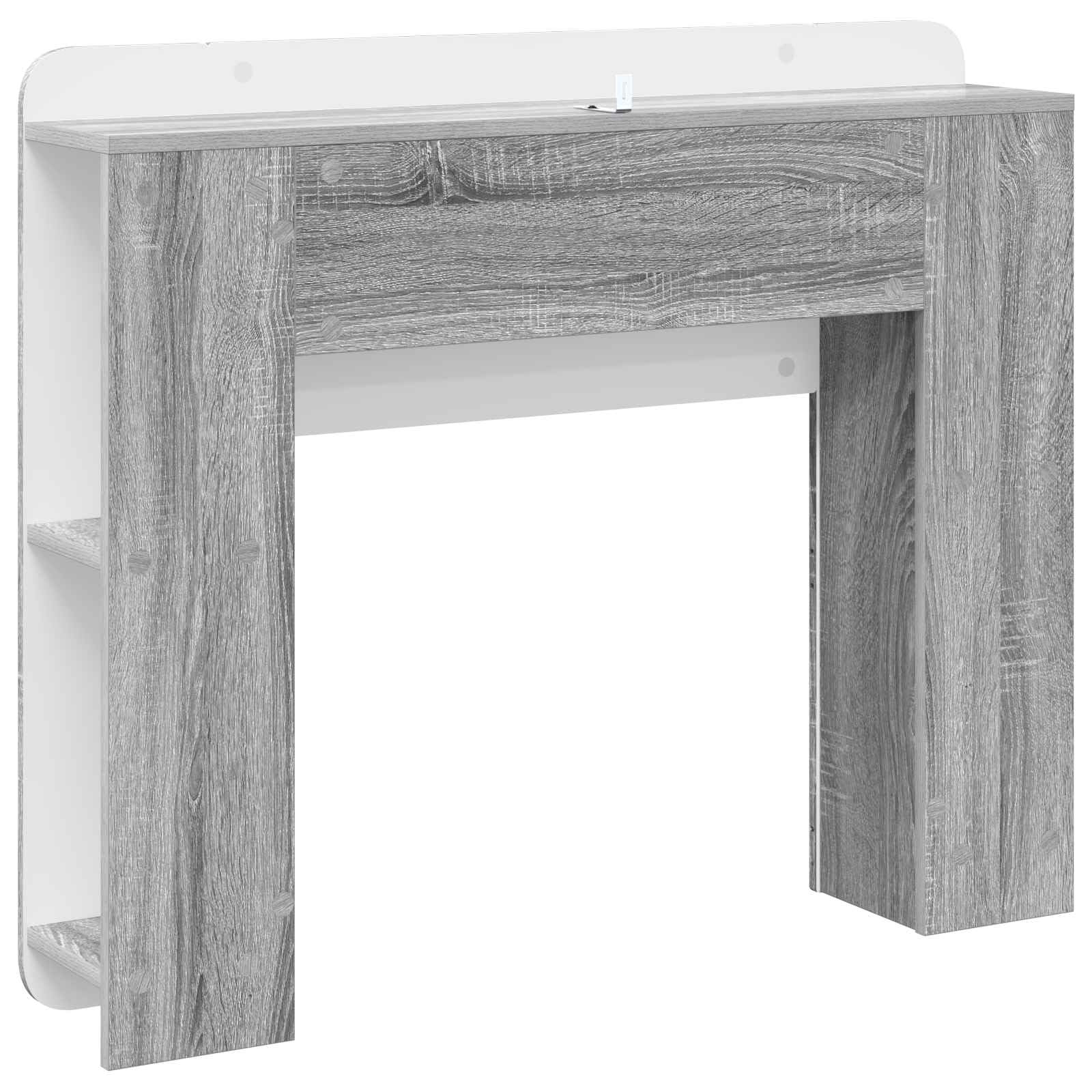 Hothingwell Bettkopfteil, Grau, Holz, Ingenierie | Integrierte Aufbewahrung, Wandhalterung, Reinigung mit feuchtem Tuch, vielseitig einsetzbar