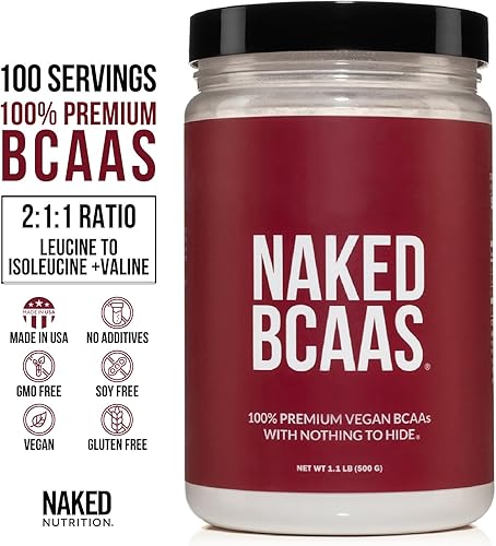Miniatura 7 de NAKED Cherry Lime BCAAs Aminoácidos en polvo, fórmula 100% pura 211, aminoácidos de cadena ramificada vegana, suplemento en polvo BCAA natural