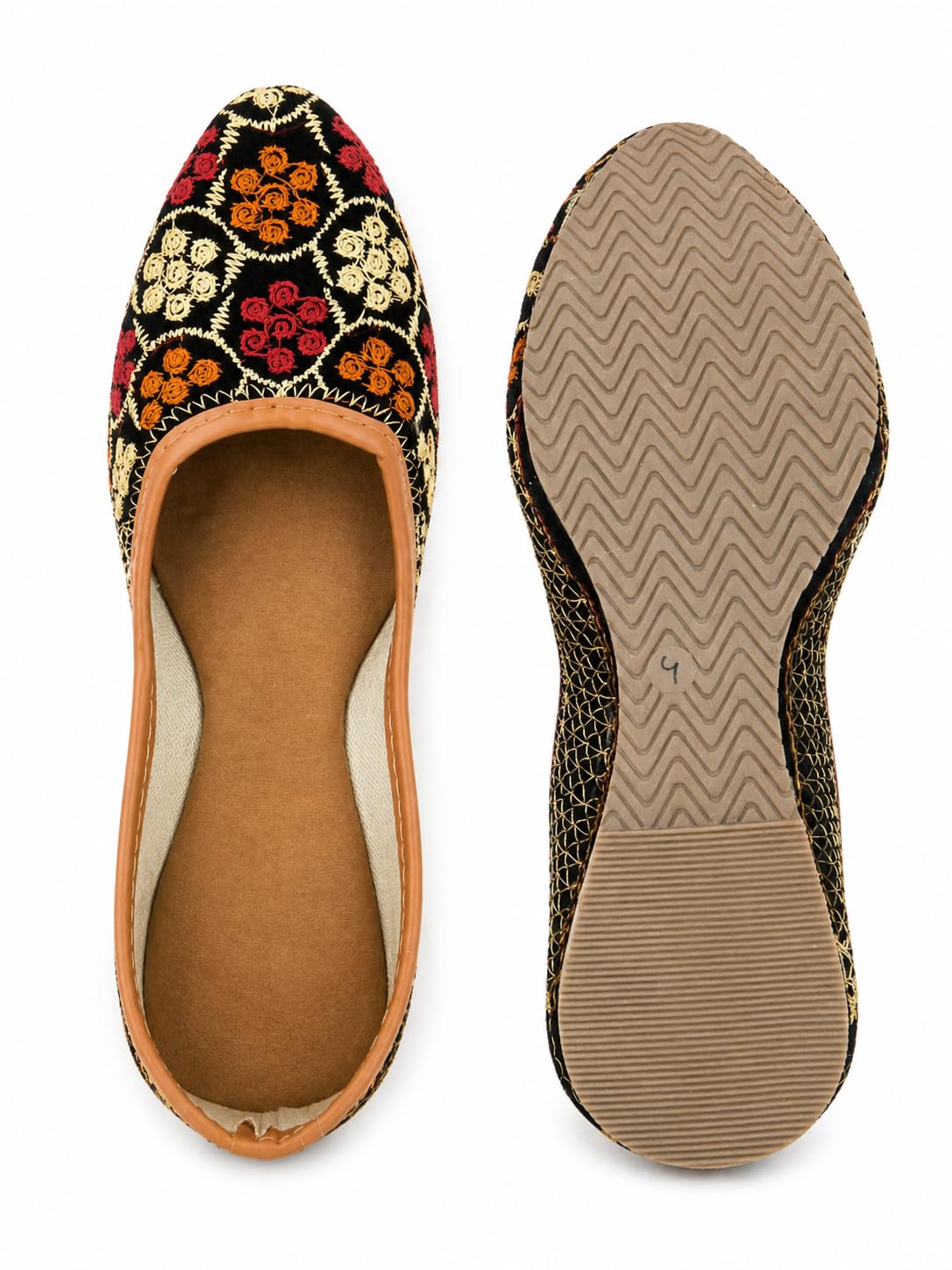 Beige Embroidered Ethnic Jutti - Jutti for Women | Traditional Ethnic Slip-On Footwear | Comfortable Casual, Festive & ShoesEmbroidered Ethnic Jutti-image-16