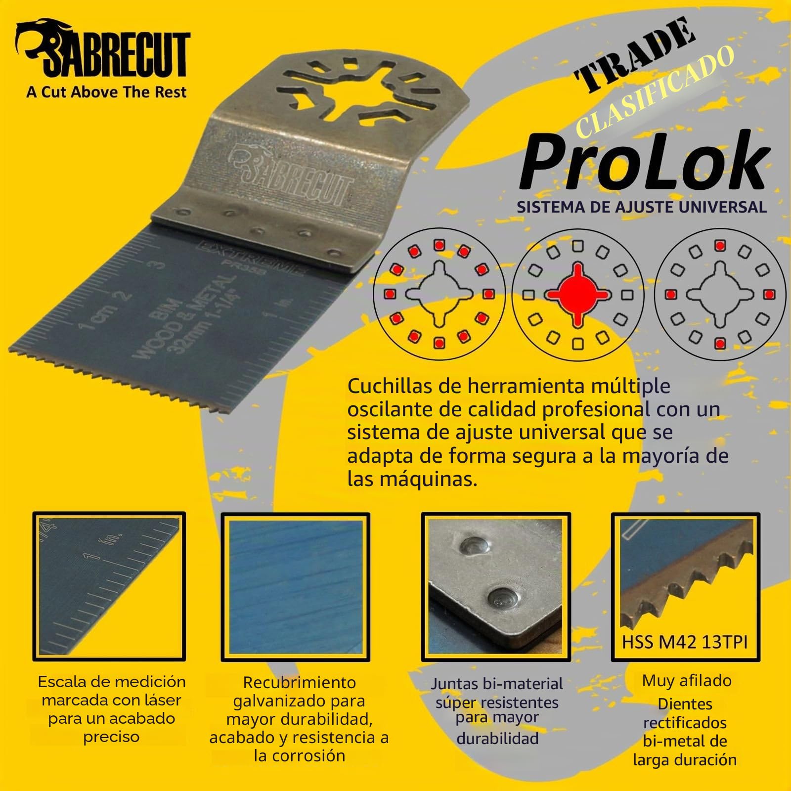 Juego de 26 cuchillas SabreCut BB_PRK26 para Bosch Fein (No-StarLock) Makita Milwaukee Parkside Ryobi AEG Einhell Ergotools Workzone Accesorio multiherramienta para herramientas oscilantes