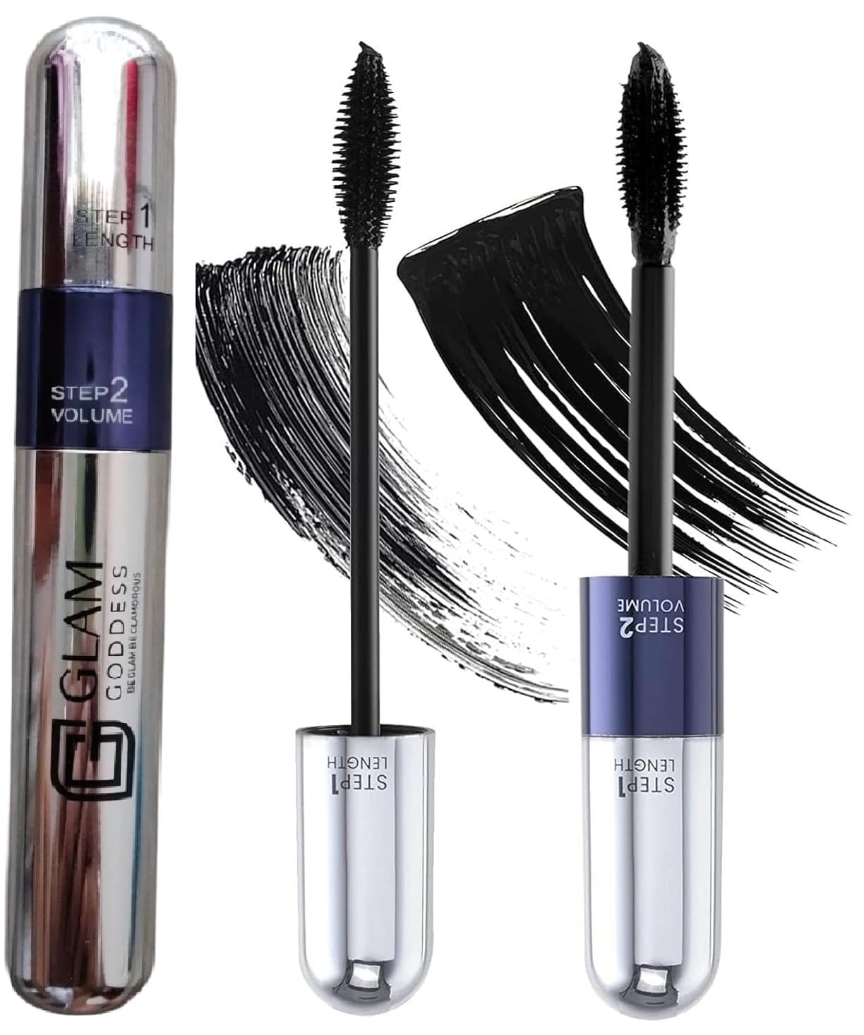 Glam Goddess Double Trouble Volumizing and Lengthening Mascara | 2-in-1 Mascara for Women | Long Lasting (15 ml) (Black)-image-30