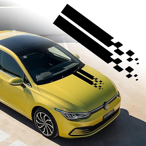 Miniatura 1 de TOMALL Calcomanía de rayas para capó de automóvil de 35 x 3.5 pulgadas para automóvil, carreras de automóviles, deportes, rayas laterales, falda,
