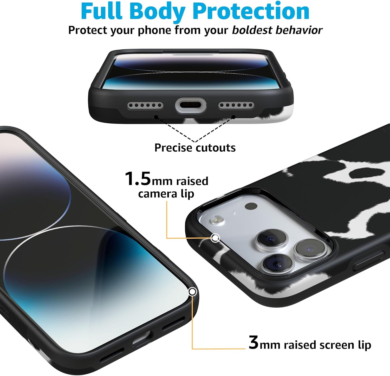 Casely iPhone 17 Pro Max Case | Current Mood | Cow Print | Bold Protective Design | Compatible with MagSafe - Image 6