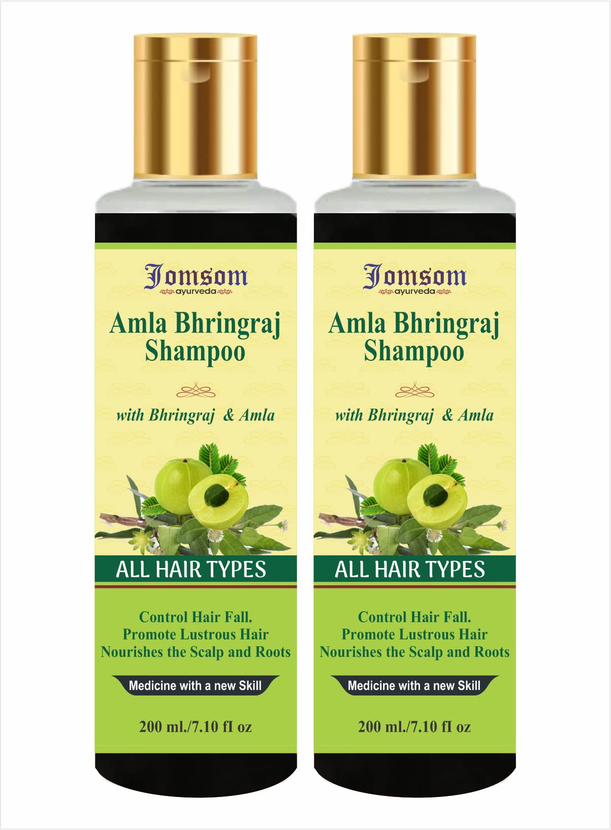 Jomsom Ayurveda 100% Organic Ayurvedic Amla & Bhringraj Shampoo (400ml)