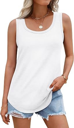 rosemia Tank Tops for Women Summer Sleeveless Casual Loose Fit Tunic Tops 2026