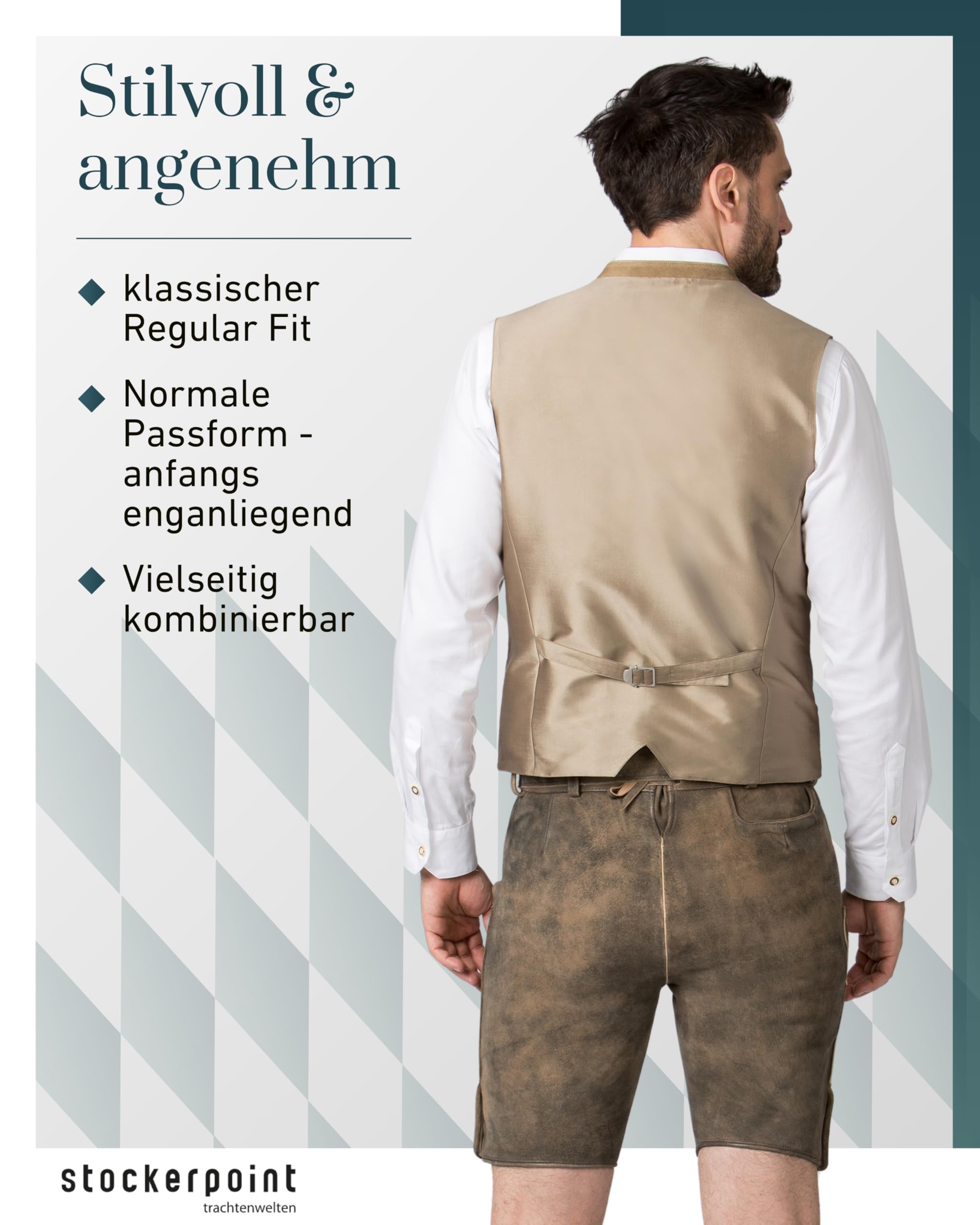 Stockerpoint Herren Trachtenlederhose Trachtenlederhose Bastian