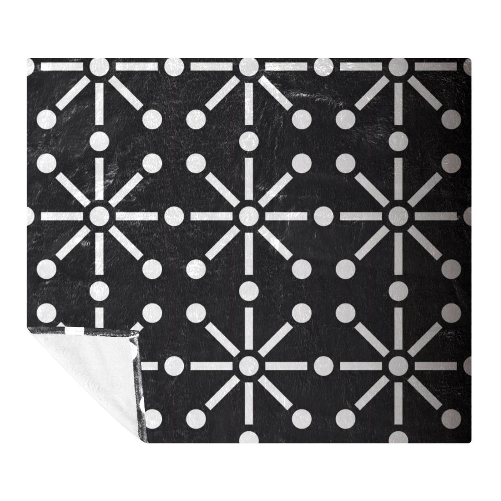 Couverture microfibre légère et plaid polaire noir et blanc pour sofa et voyage
