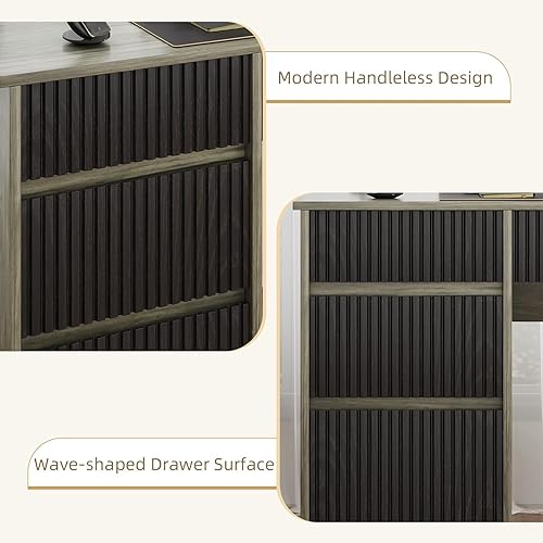 Miniatura 6 de 4 EVER WINNER - Escritorio de computadora con cajones, escritorio pequeño de 48 pulgadas con cajones y gabinete de almacenamiento, escritorio de