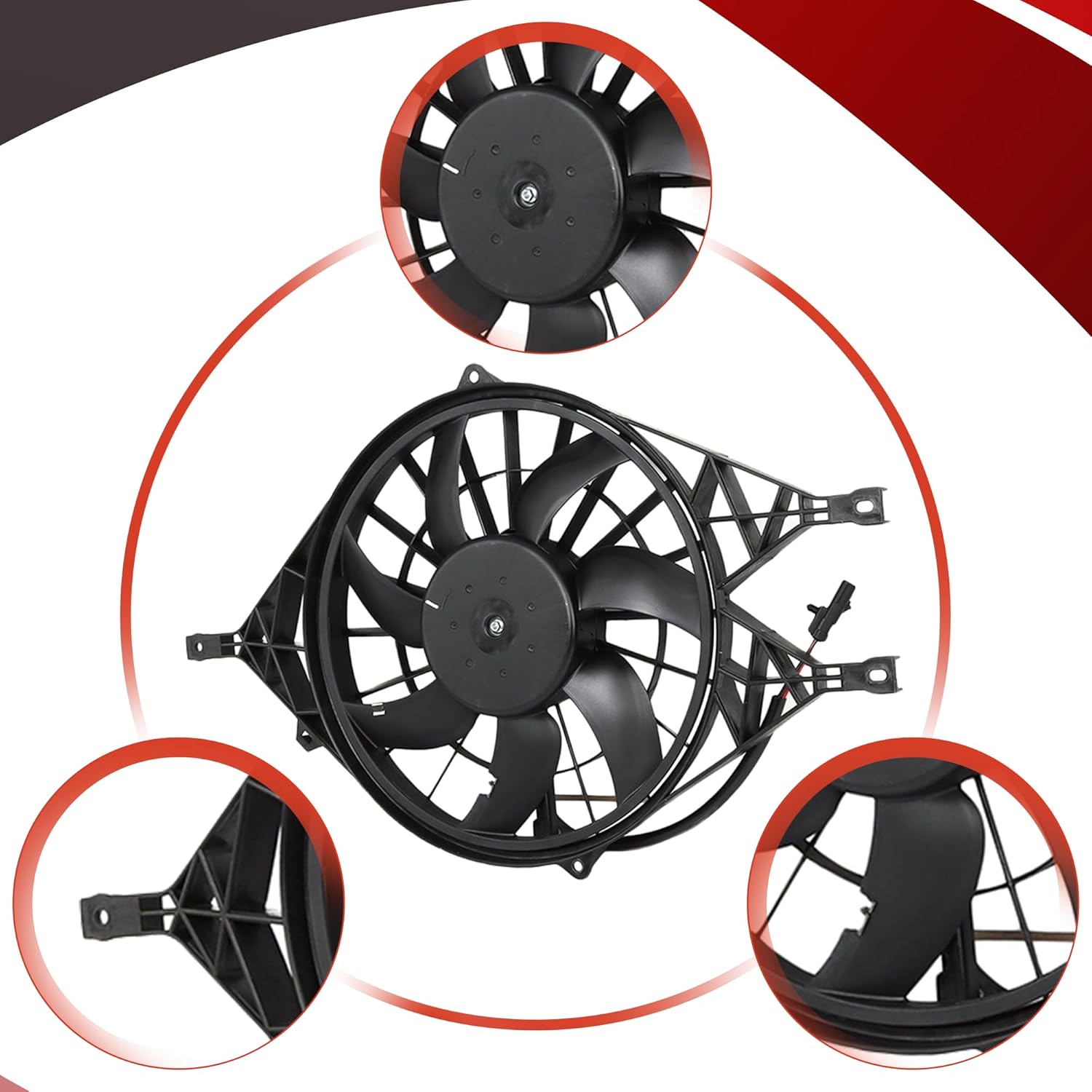 PartsFlow Engine Radiator Cooling Fan Assembly for 2000 2001 2002 2003 2004 Dodge Dakota for 2000 2001 2002 2003 Dodge Durango OE#620-030