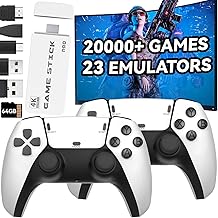 HDMI 4K Wireless TV Game Console Stick 4K，Retro Game Stick with Built-in 9+ Emulators, 20,000+ Games, 4k Hdmi Output & 2.4GHz Wireless Controller, Retro Game Emulators, TV Video Games(64G)