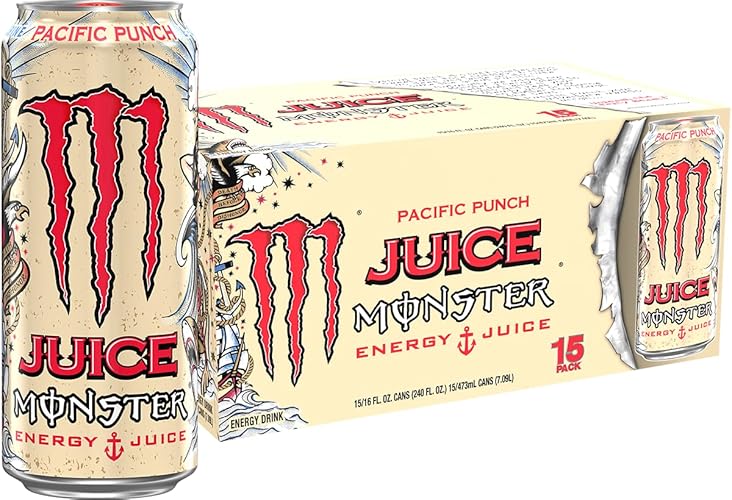 Monster Energy Juice Monster Pacific Punch, Energy + Juice, Energy Drink, 16 Ounce (Pack of 15) - Pacific Punch - 16 Ounce (Pack of 15)