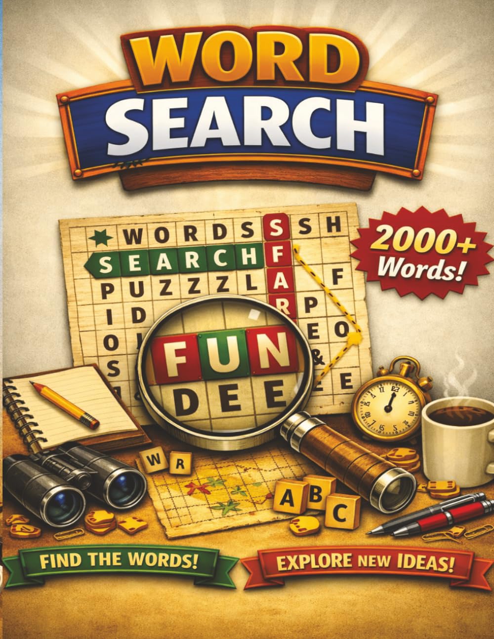 Mega Word Search Challenge: 100 Large‑Print Puzzles for All Ages • Over 2,000 Hidden Words