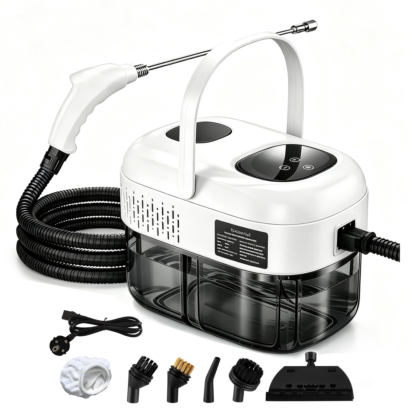 Dampfreiniger Handgerät mit 8 Zubehörteilen, 2500W Dampfgarer zum Reinigen, 1100-ml Dampfreiniger für Zuhause, Auto-Detailing-Dampfreiniger Tragbare Steam Cleaner für Fenster, Küche, Boden