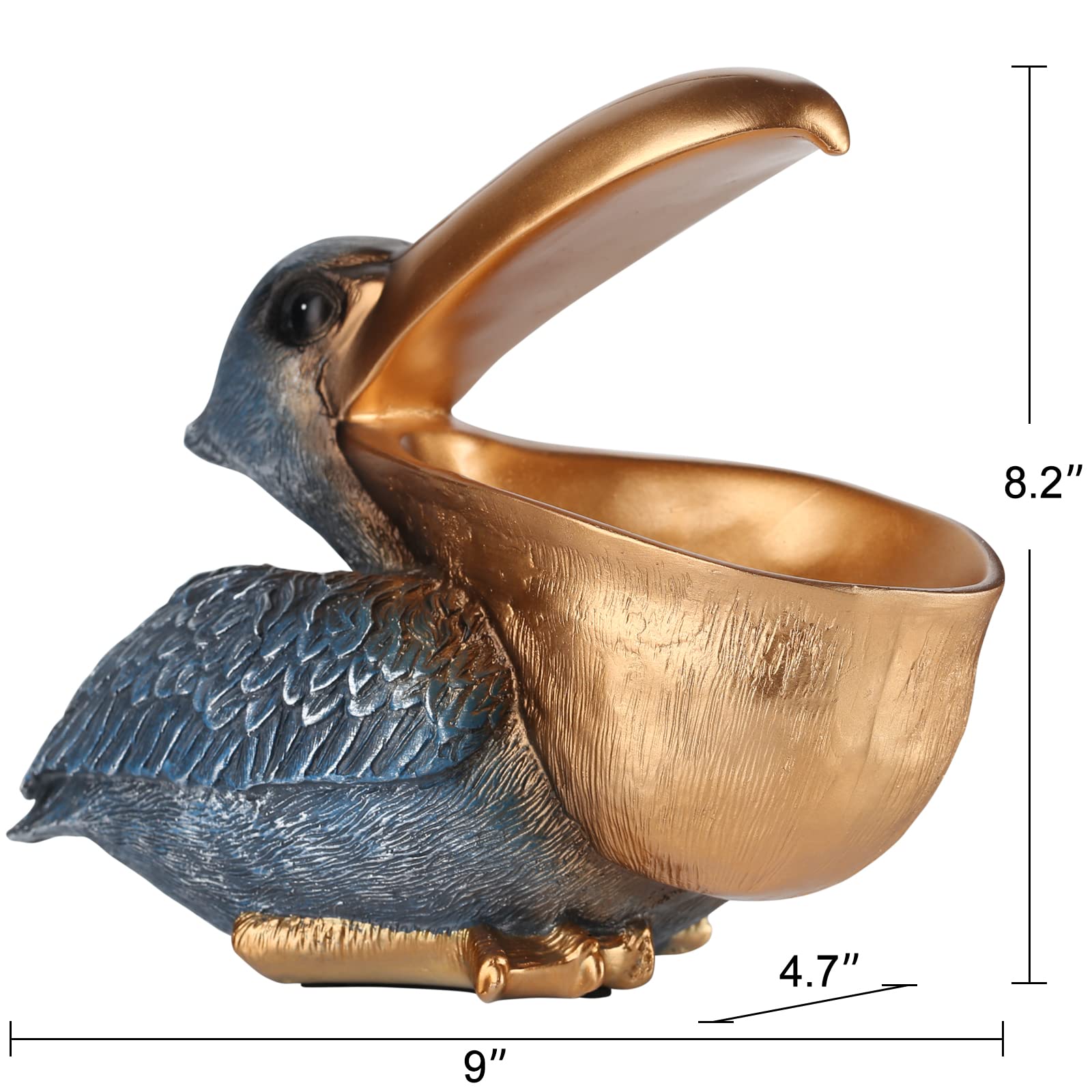 置物  GOLD DISH Amazon.com: PlivBloom Pelican Key Holder Statues,Fun Animal Hippo
