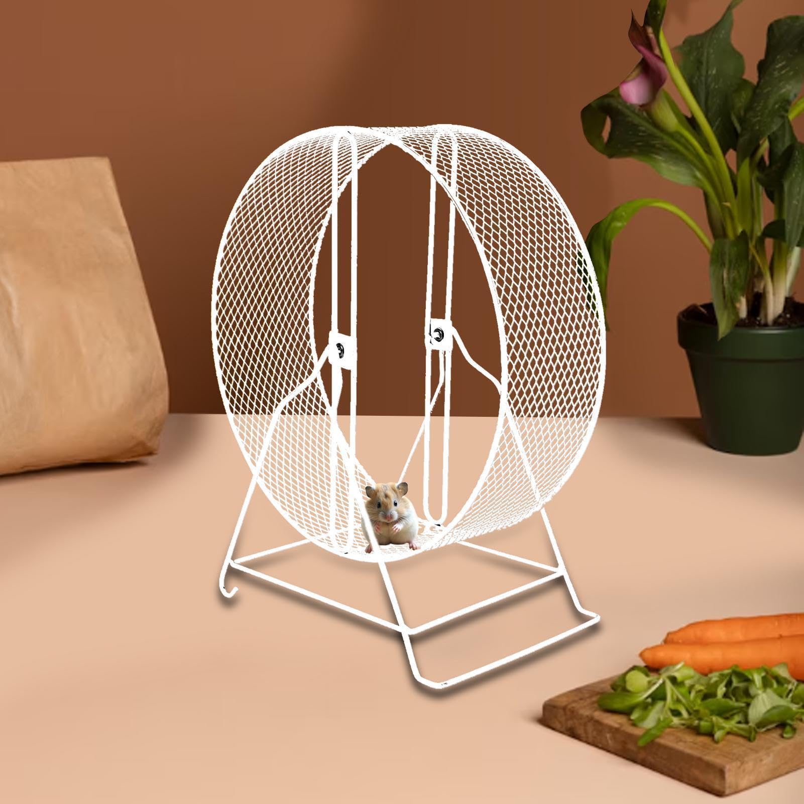 Roue pour hamster - 21 x 15 x 23 cm - Construction légère en fer