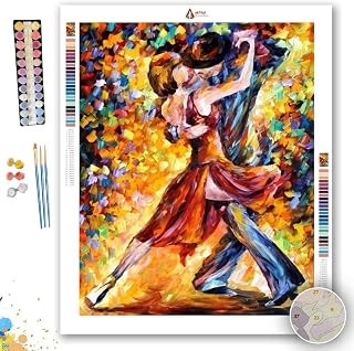 afremov in The Rhythm of Tango - Paint by Numbers Kit by Leonid Painting - Acrylic Paints, Magnifier, and Brushes for Adults and Kids Beginner (40 * 50cm/16 * 20inch No Frame)