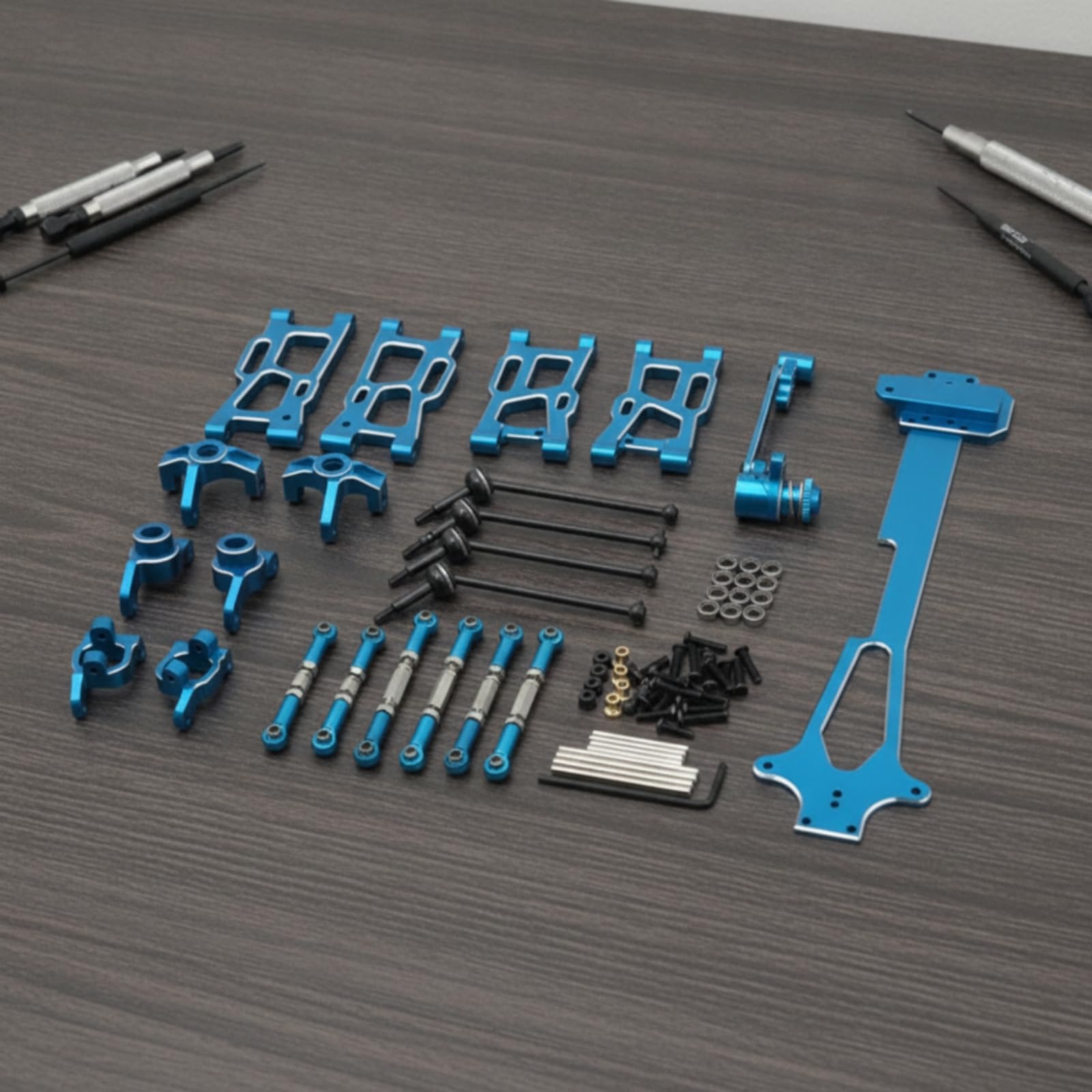 Kit di Aggiornamento in Metallo Ricambi Anodizzato per Modellisti, Hobbisti, Riparazione, Blu