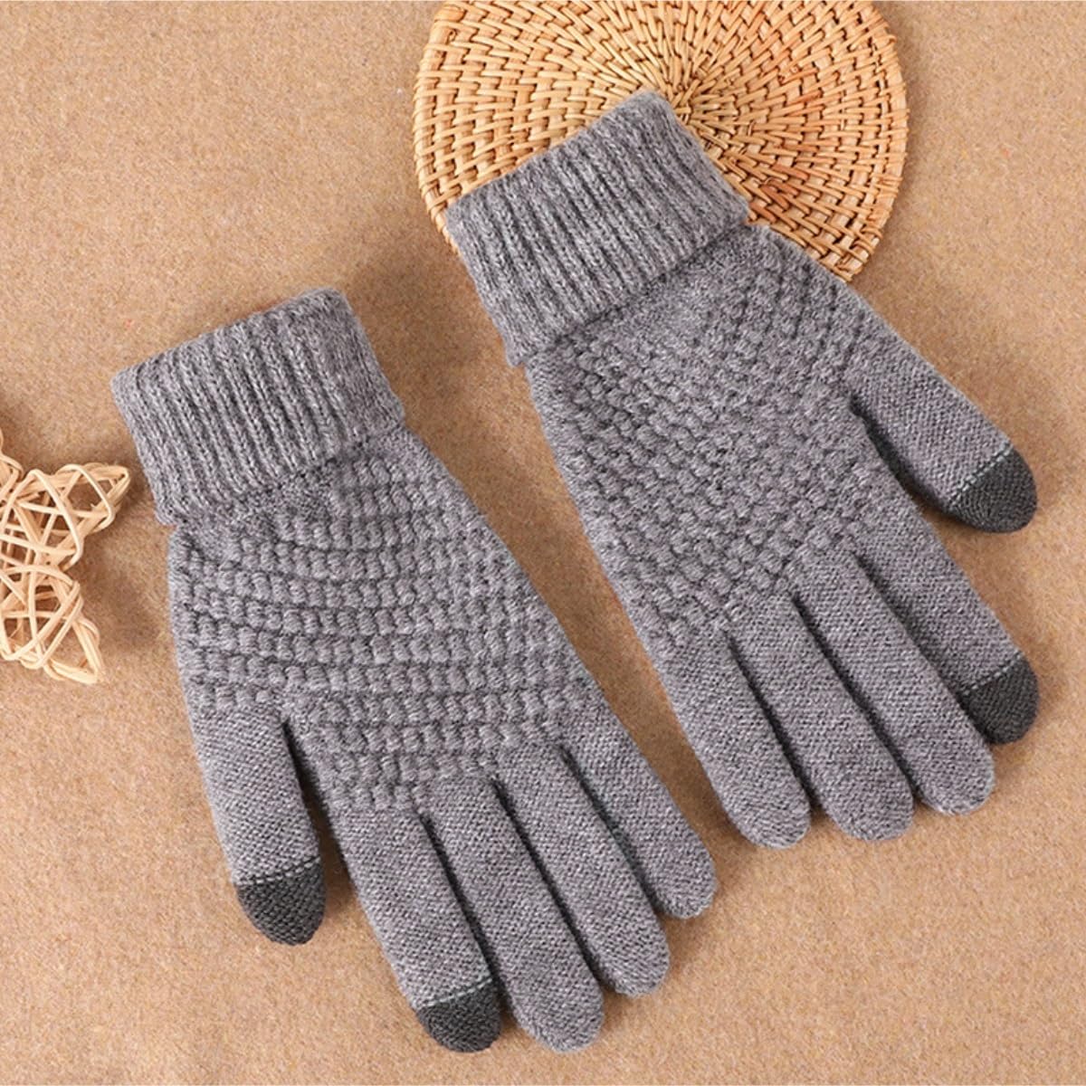 Guantes Térmicos Exterior Guantes De Invierno Con Pantalla Táctil Suave Y Puños Elásticos Cálidos Terciopelo Pespunte Invierno