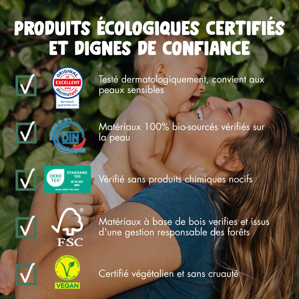 Naty Couches Ecologiques pour Bébé - Couches écologiques à base de plantes, parfaites pour la peau sensible de bébé et qui empêchent les fuites (Taille 4-88 couches)