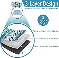 Vista 2 de PY SUPER MODE Mantas de pícnic extra grandes, impermeables, plegables, manta de playa para exteriores de gran tamaño, 83 x 79 pulgadas, a prueba