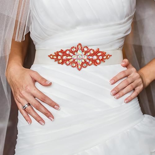Vista 73 de DUOBAO Rhinestone Pearl Bead Applique Iridescent Rhinestones Appliques for Dresses Vintage Crystal Bridal Sash Wedding Dress Belt