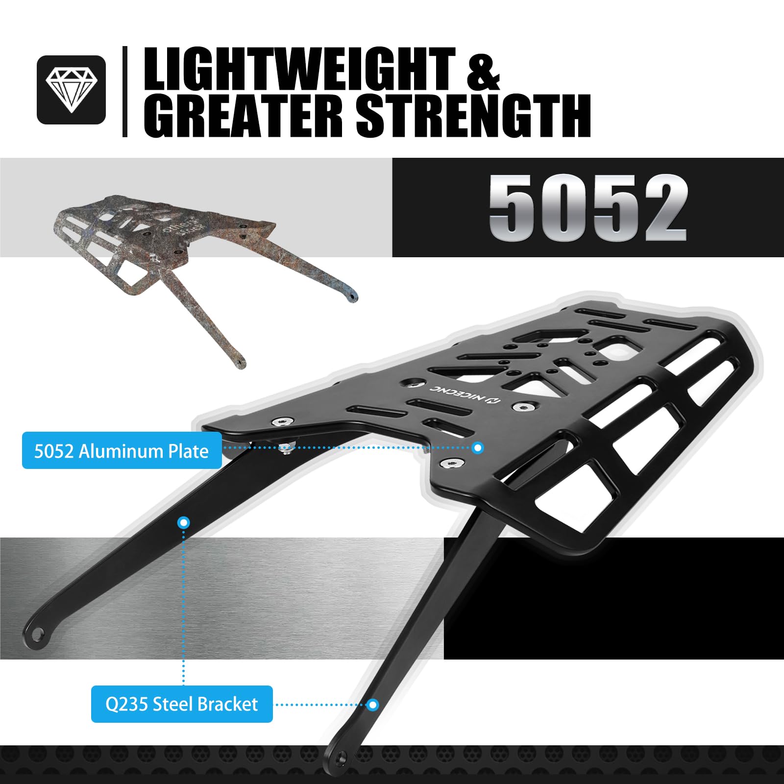 Amazon.com: NICECNC Rear Luggage Rack Tail Dirt Bike Rack Aluminum