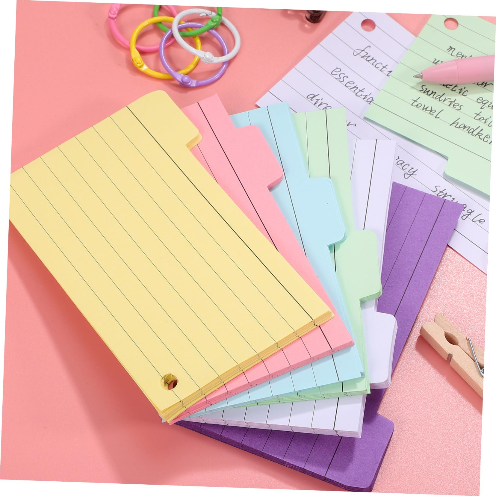 TEHAUX 600blätter Linierten Karteikarten Mit Binderingen Bunte Indexkarten Für Notizen Lernen Und Projektplanung Farben Für Schule Und Studium