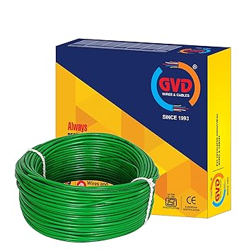 GVD PVC & FR Insulated 0.75mm Single Core Flexible Copper Wires and Cables for Domestic/Industrial Electric | Home Electric Wire | 90 Mtr | Electrical Wire | (Green)