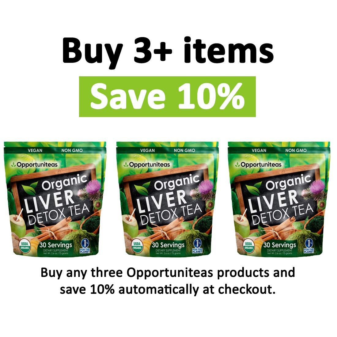 Organic Liver Detox Tea Matcha Green Tea, Milk Thistle, Coconut Water