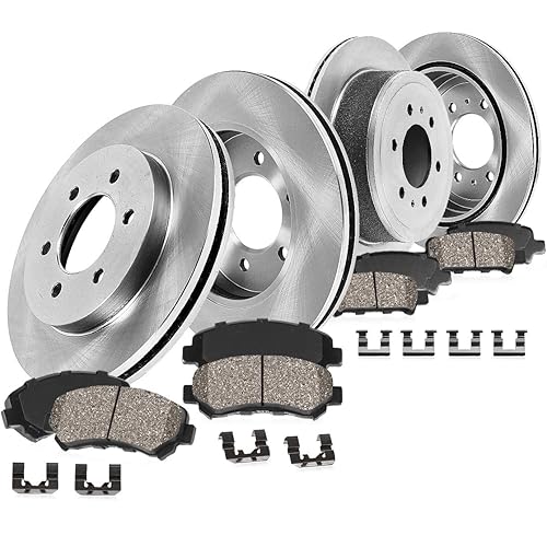 Callahan Front and Rear Brake Kit For 2017 2018 GMC Acadia Replacement Brake Rotors and Ceramic Brake Pads