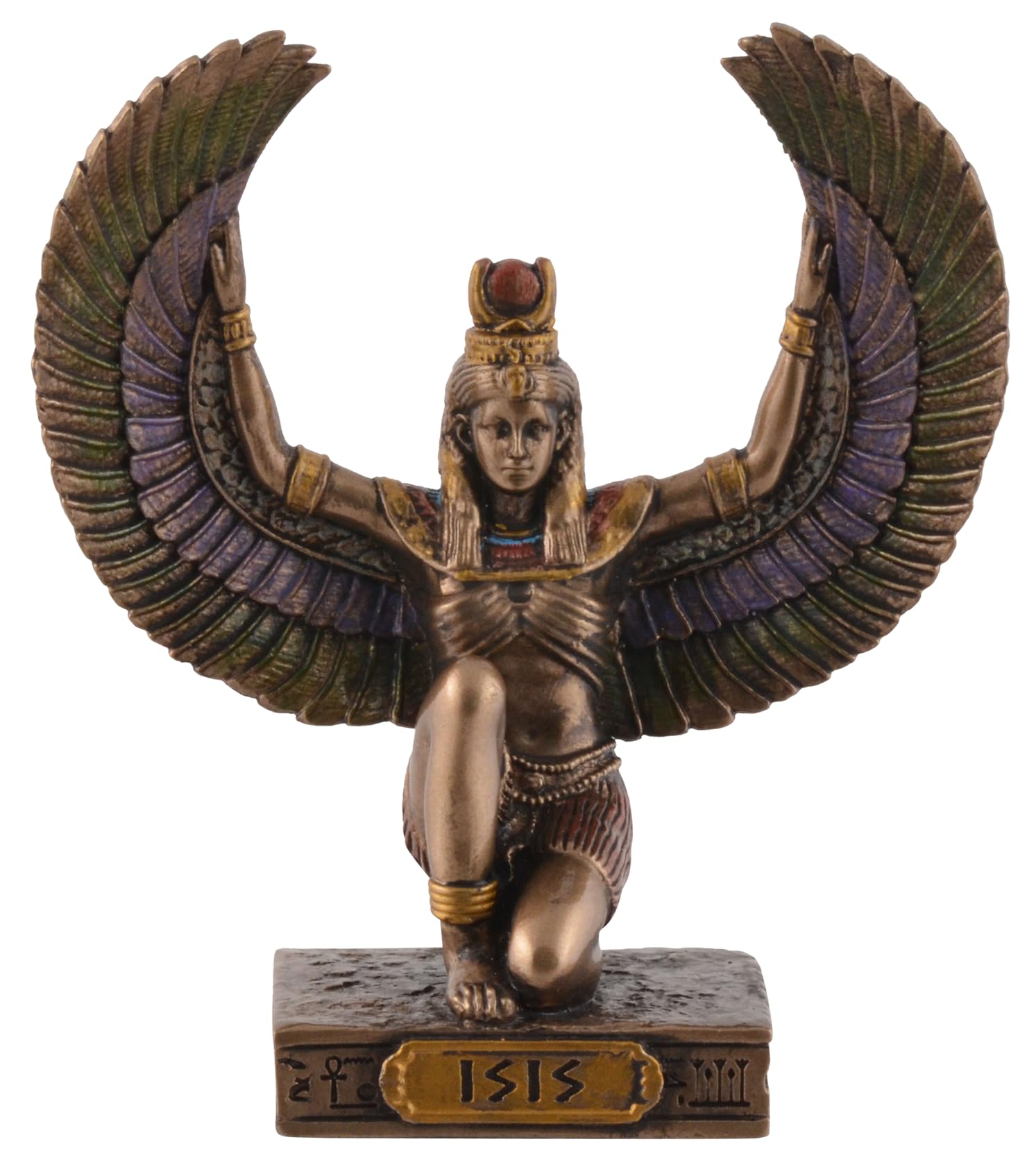 Vogler Joh. Vogler Gmbh Bronze/Coloured Egyptian Goddess Isis, Miniature, By Veronese